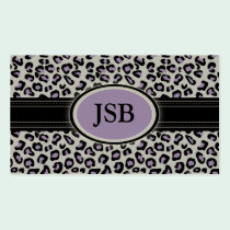 Funky Leopard Print Custom Business Card :: Purple business cards