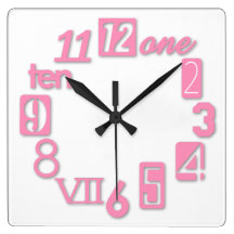 Funky Numbra Square Wall Clocks