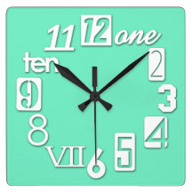 Funky Numbra Square Wall Clocks