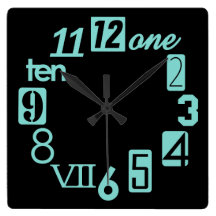 Funky Numbra Square Wall Clocks
