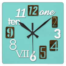 Funky Numbra Square Wall Clocks