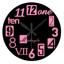 Funky Numbra Square Wall Clocks - personalized
