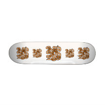 Funky Orange Snake Design. Custom Skateboard