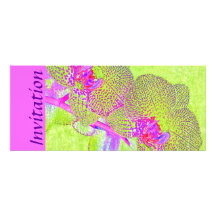 funky orchid invitation