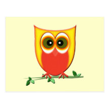 Funky Owl Birthday Greeting Card Post Card