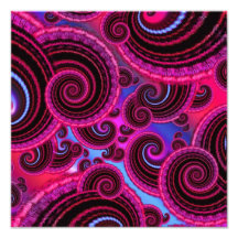 Funky Pink and Turquoise Swirl Pattern Art Photo