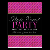 Funky Pink Pattern Office Party Invitation Cards postcards