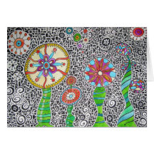 Funky Plants Watercolor Mosaic Cards