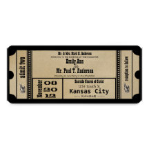 Funky Playbill Wedding Silver Metallic Invite
