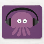 Funky Purple Jellyfish With Headphones Mousepad