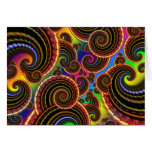 Funky Rainbow Swirl Fractal Art Pattern Cards