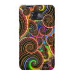 Funky Rainbow Swirl Fractal Art Pattern Galaxy S2 Cases