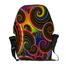 Funky Rainbow Swirl Fractal Art Pattern Commuter Bag