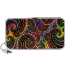 Funky Rainbow Swirl Fractal Art Pattern Notebook Speakers