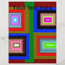 Funky red gold blue squares full colour flyer