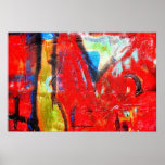 funky red graffiti Print