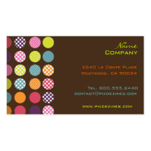 Funky retro dots dots/ DIY background colour Business Card Template