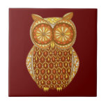 Funky Retro Owl Groovy Ceramic Tile