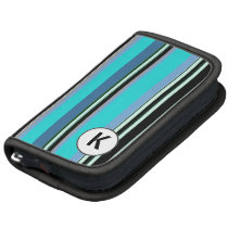 funky retro stripes in teal and black planners