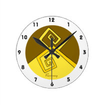 Funky Retro Yellow Lines Brown and Yellow Clock 3 wall clocks
