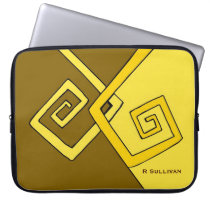 Funky Retro Yellow Lines on Laptop 15" Sleeve laptop sleeves