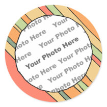 Funky Stripes Custom Photo Sticker