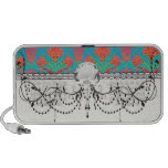 funky tropical colours damask mp3 speakers