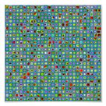 Funky Turquoise Textured Mosaic Tiles Pattern Photo