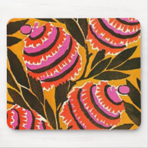 Funky Vintage Abstract Art Deco Floral Mousepad