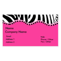 Funky Zebra Business Card