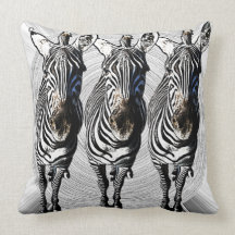 funky zebras accent pillow
