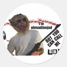 Funny Ahmadinejad Display Round Stickers