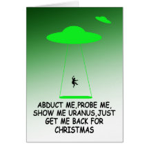 Funny alien abduction funny Christmas Greeting Card