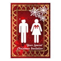 Funny alternative snowman  santa  ,  Christmas Personalized Announcements