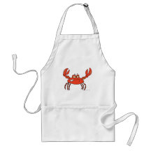 funny angry crabby red crab apron