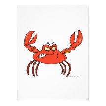 funny angry crabby red crab custom invitation
