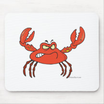 funny angry crabby red crab mousepad