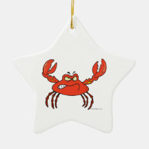 funny angry crabby red crab ornaments
