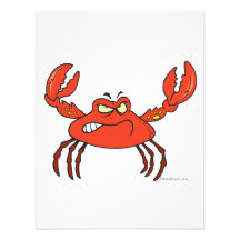 funny angry crabby red crab personalized invites