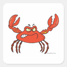 funny angry crabby red crab stickers