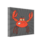 funny angry crabby red crab stretched canvas print