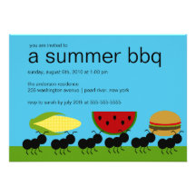 Funny ANTS Summer BBQ Bash Invitation
