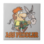 funny ass peddler donkey pun cartoon tile