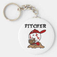 Funny Baseball Pitcher T-shirts and Gifts Keychains