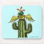 Funny bird on cactus mousepad design