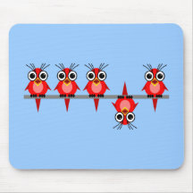funny birds mouse mats