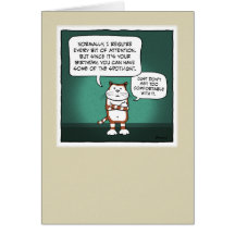 Funny birthday card: Cat Spotlight