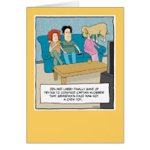 Funny birthday card: Chew Toy