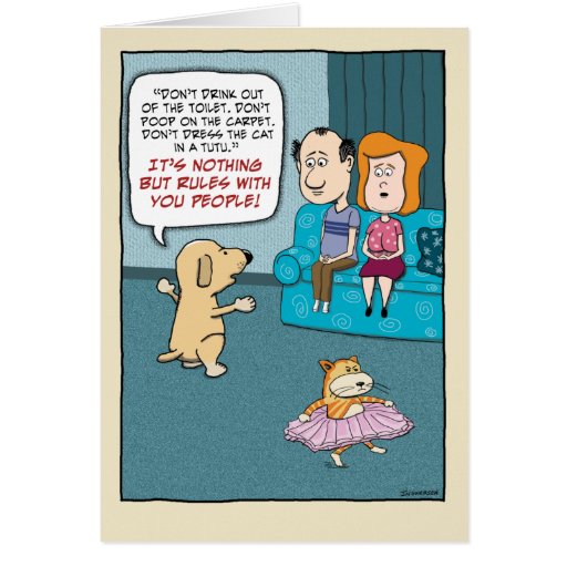 Funny birthday card: Dog Rules
