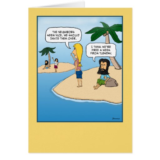 Funny birthday card: The Island